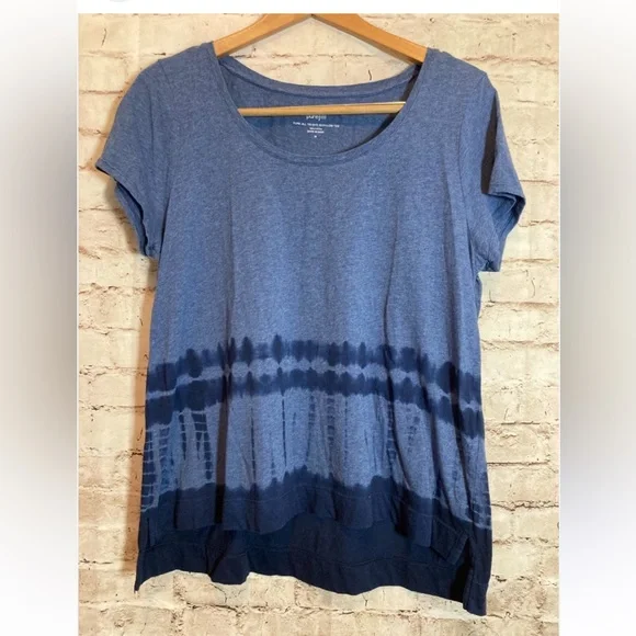 J. Jill Indigo Tie-Dye Short Sleeve Top - Picture 5 of 7